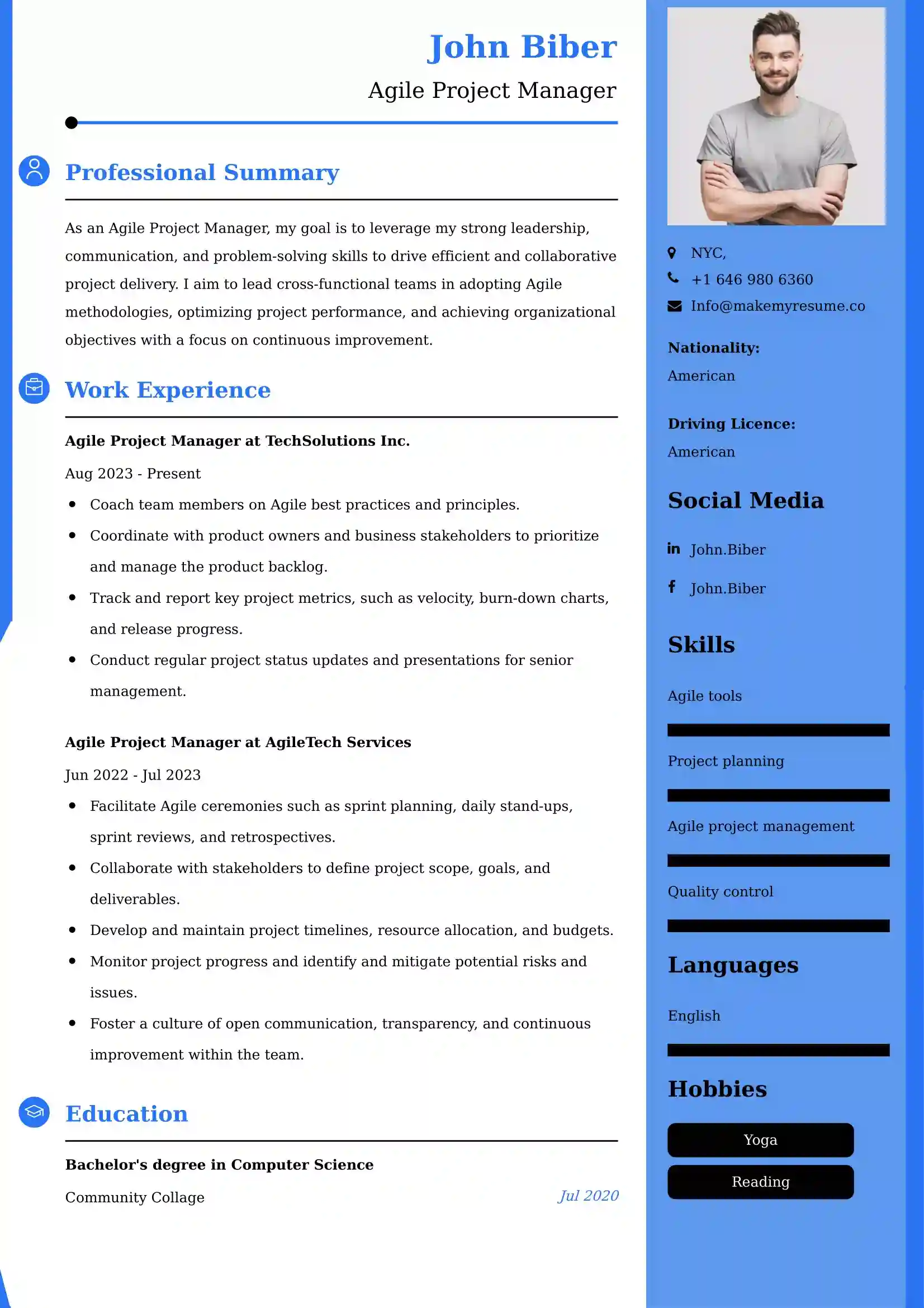 Agile Project Manager Resume Examples - UAE Format and Tips.