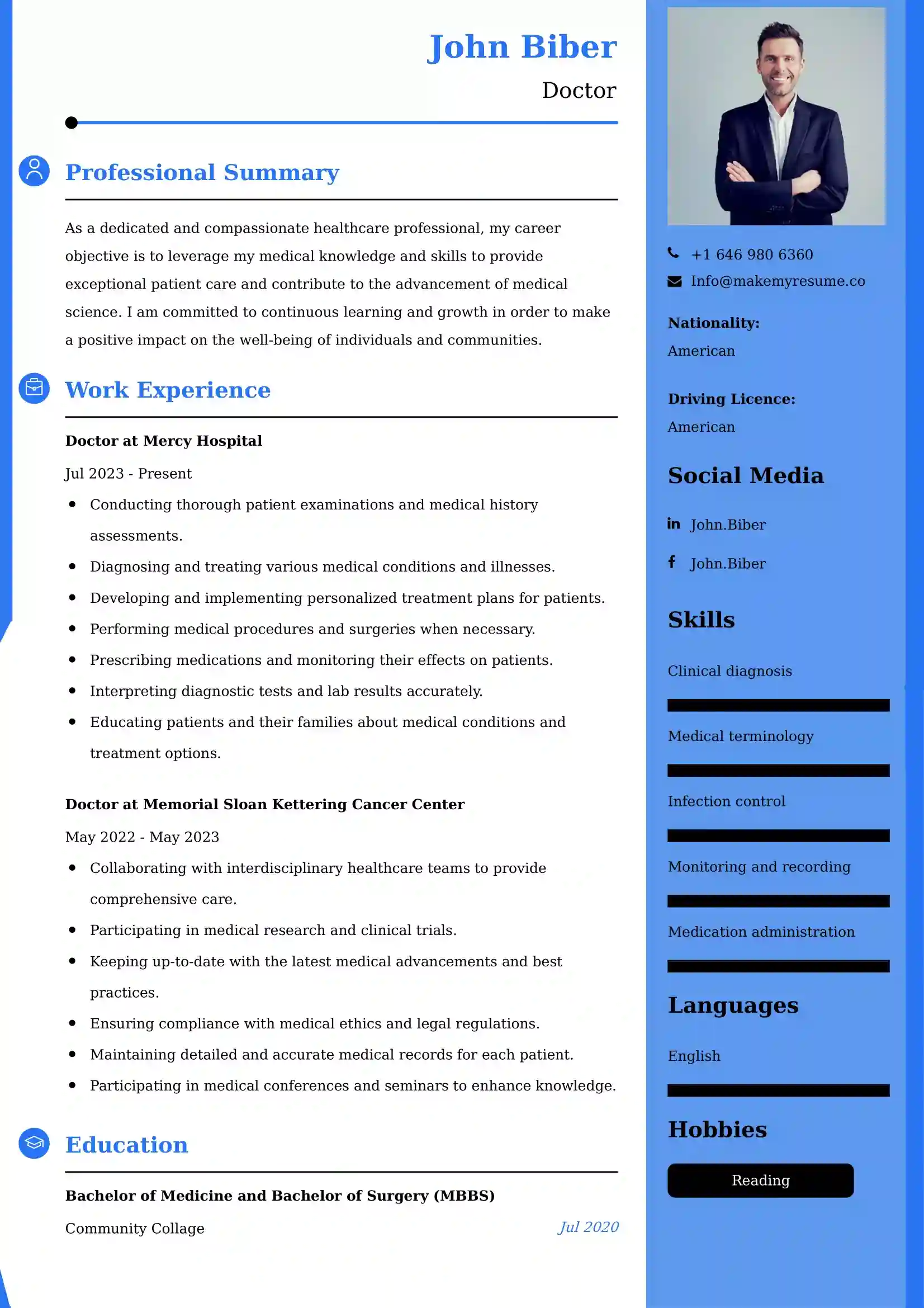 Doctor Resume Examples - UAE Format and Tips.