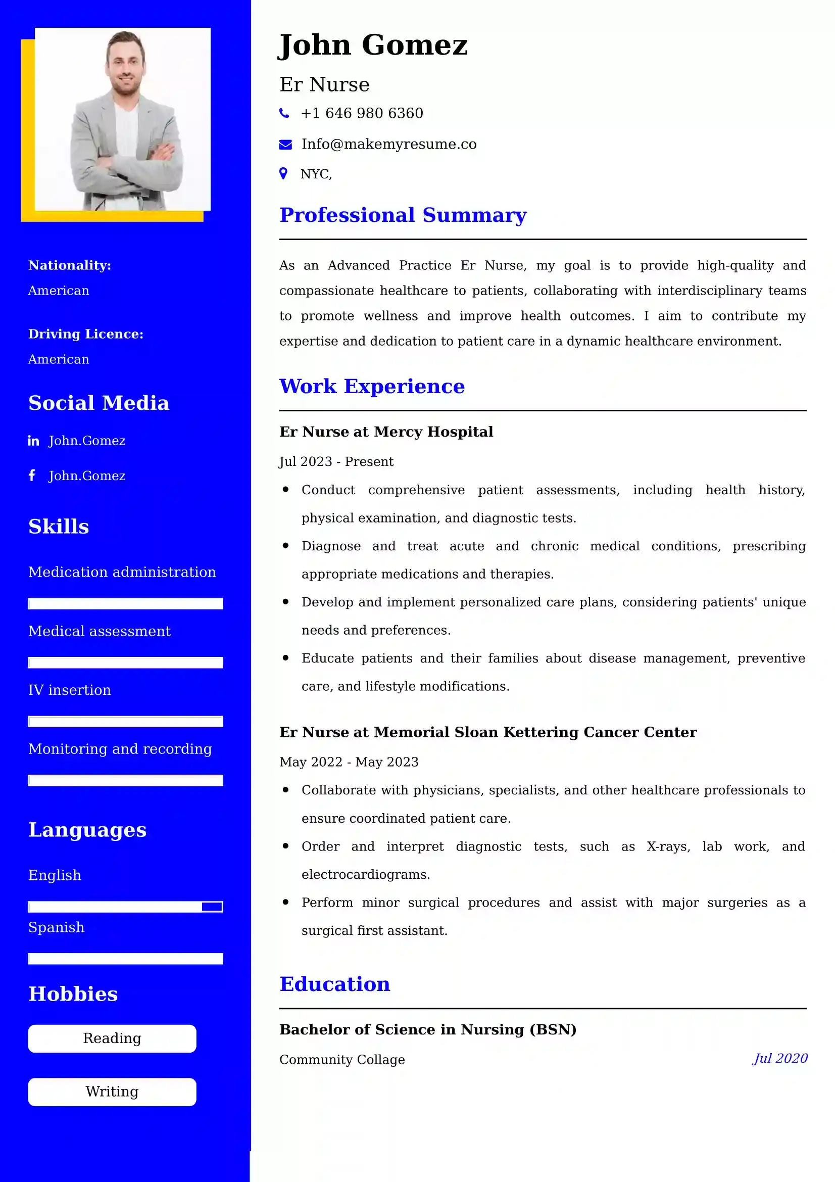 Er Nurse Resume Examples - UAE Format and Tips.