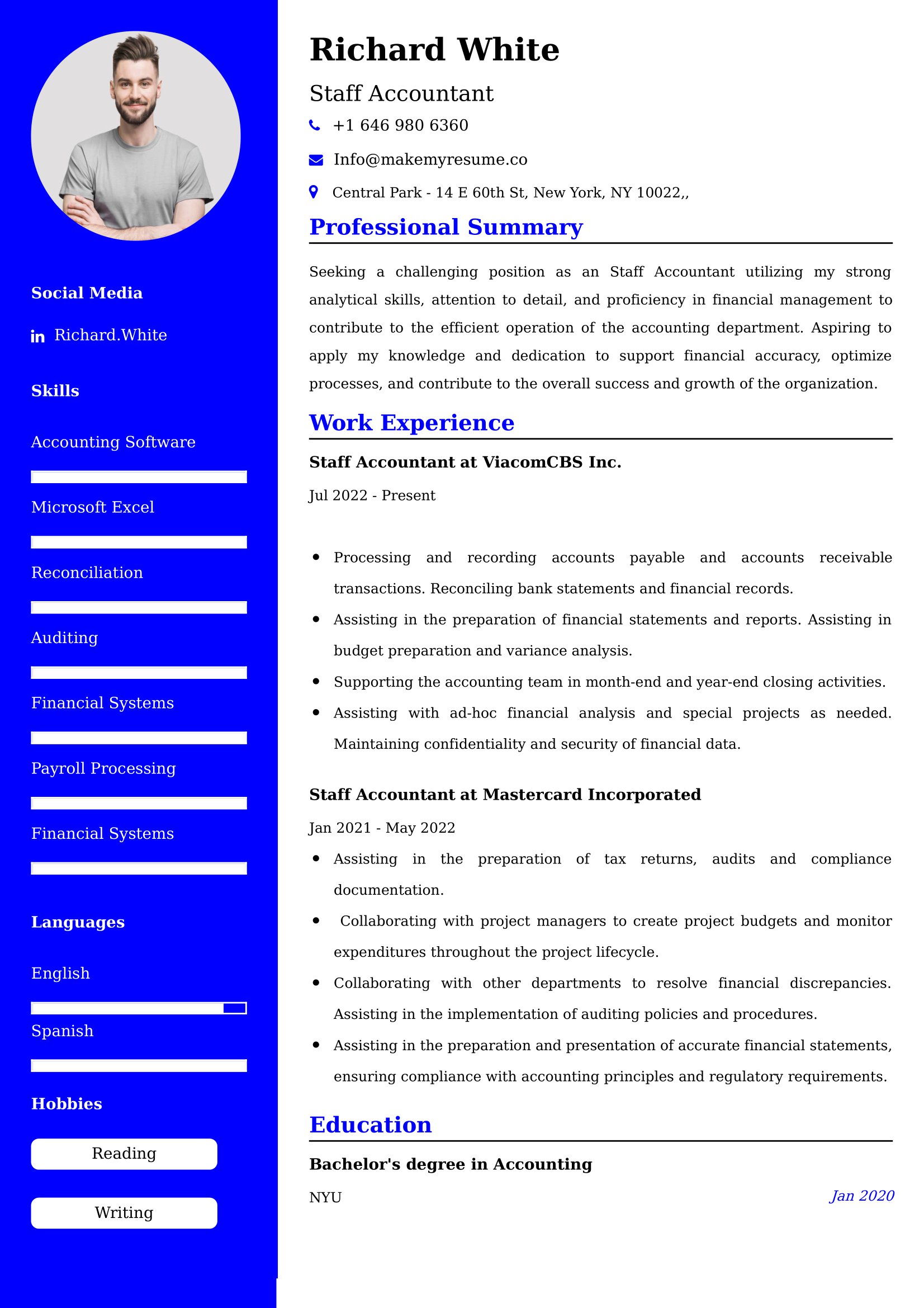 Staff Accountant Resume Examples - UAE Format and Tips.
