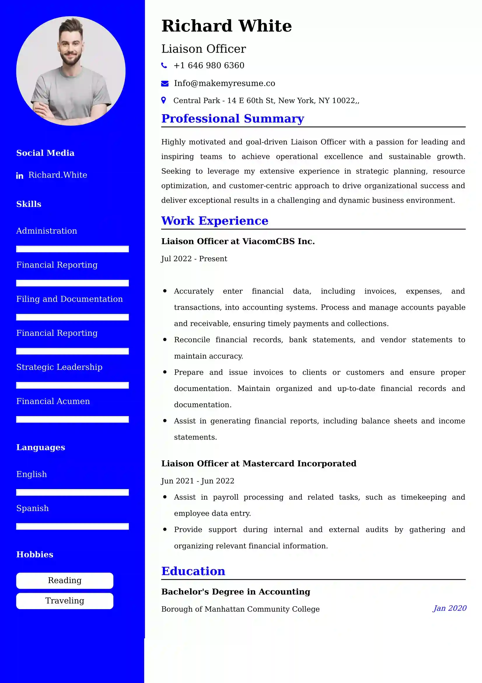 Liaison Officer Resume Examples - UAE Format and Tips.