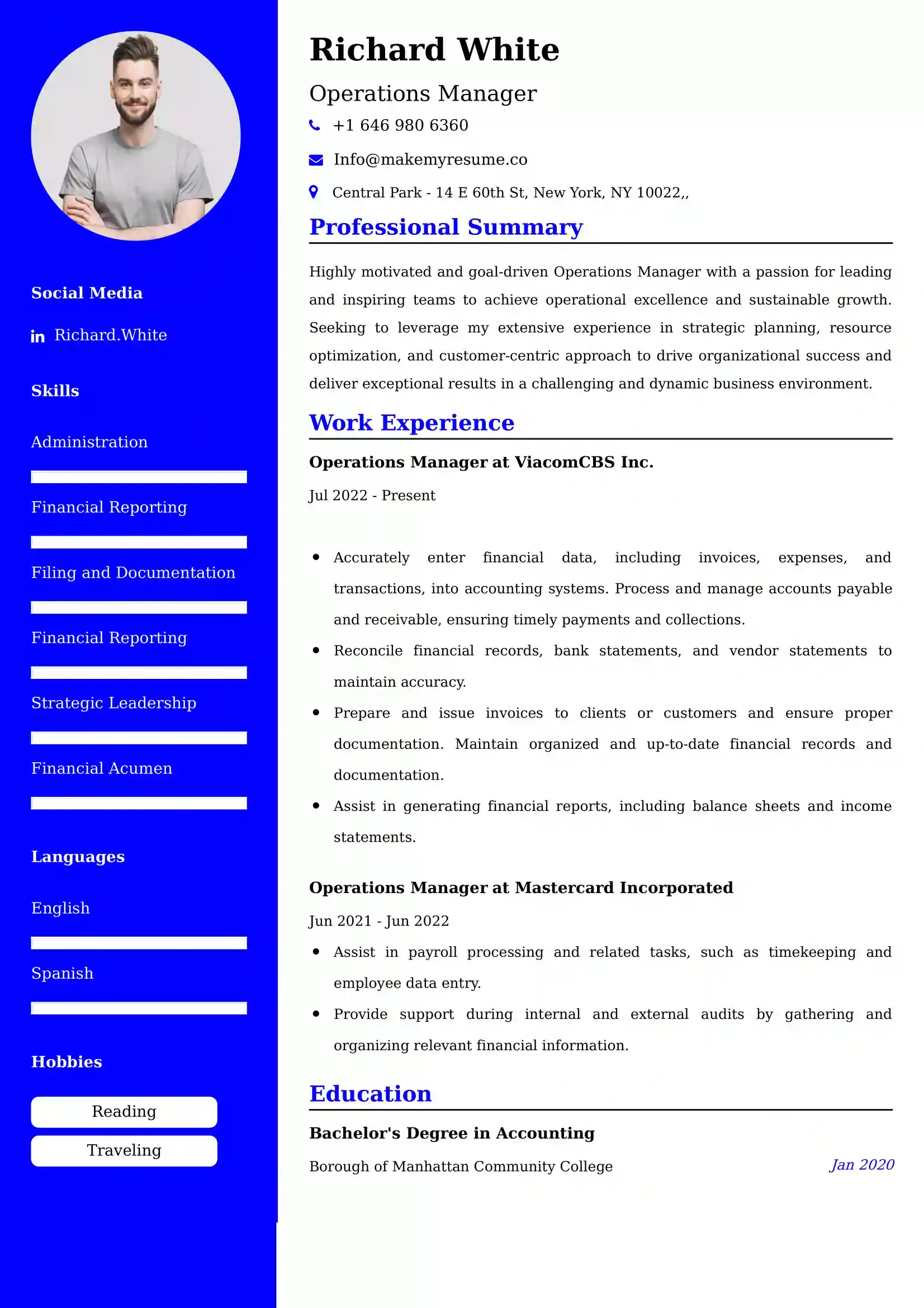 Operations Manager Resume Examples - UAE Format and Tips.