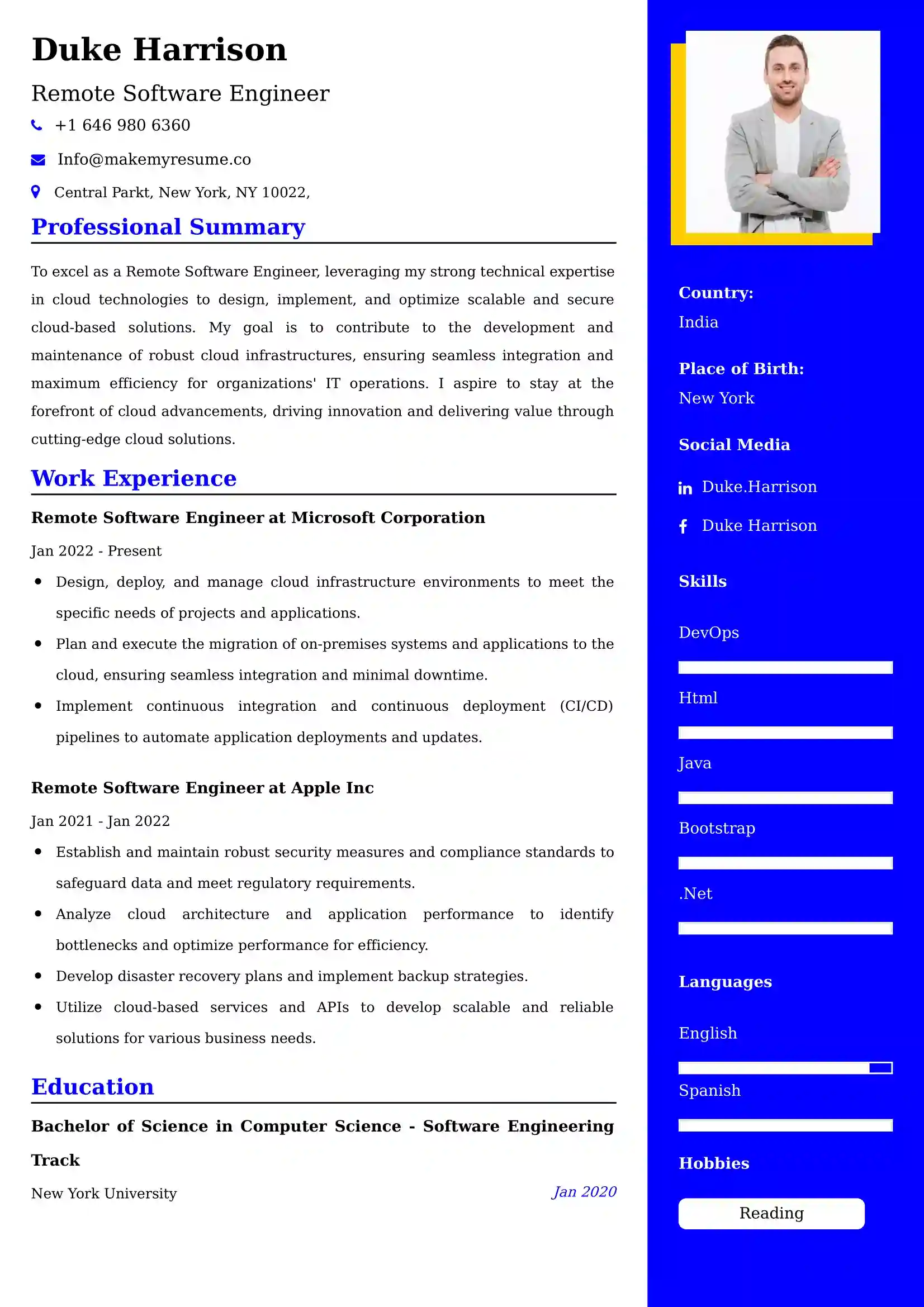 Remote Software Engineer Resume Examples - UAE Format and Tips.