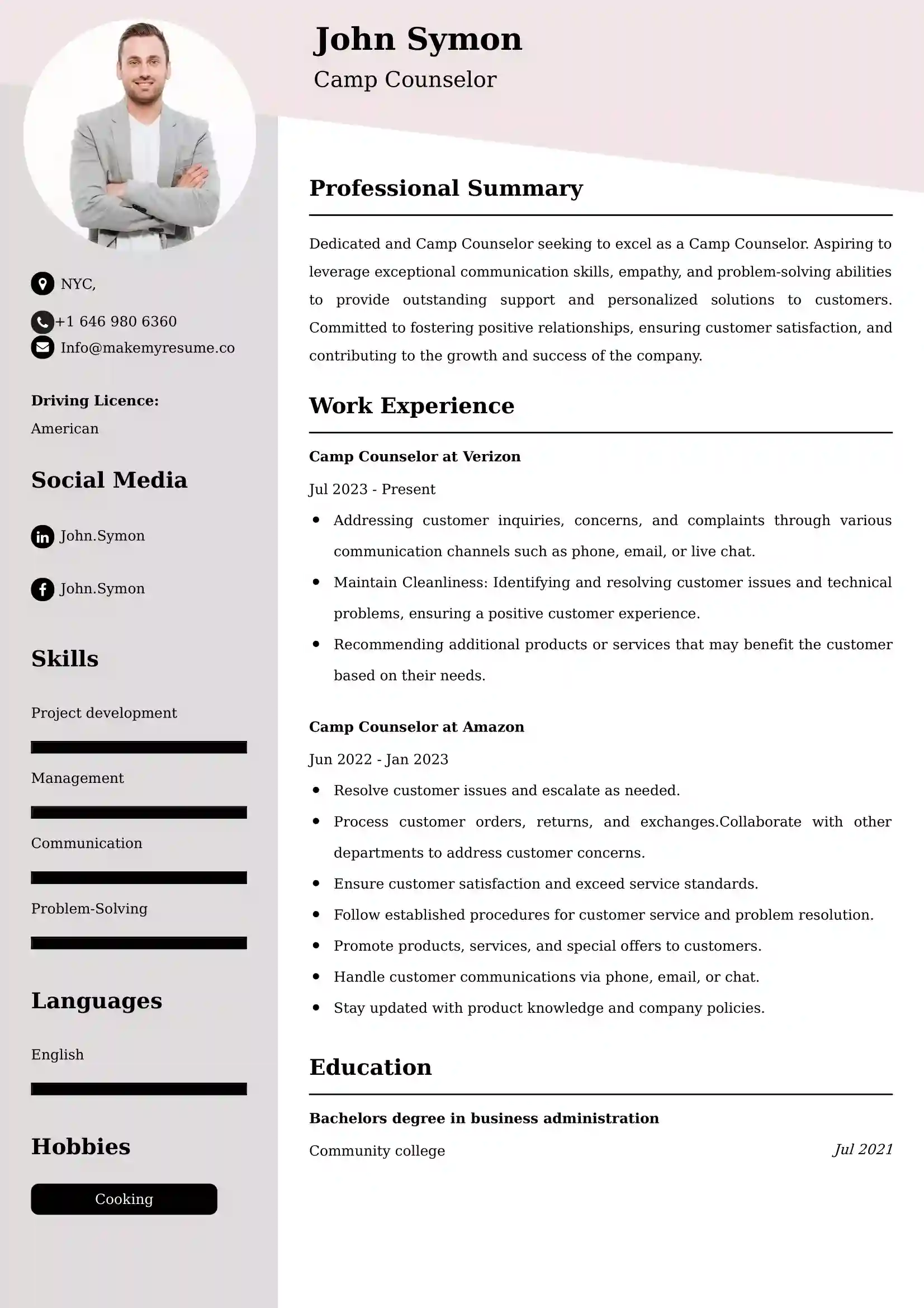 Camp Counselor Resume Examples - UAE Format and Tips.