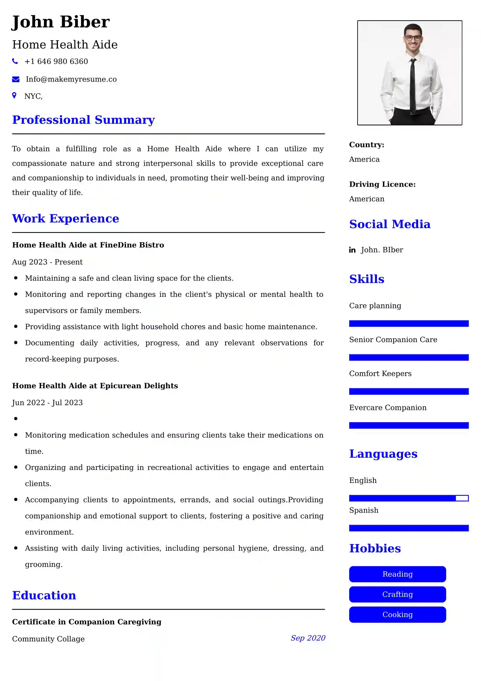 Home Health Aide Resume Examples - UAE Format and Tips.