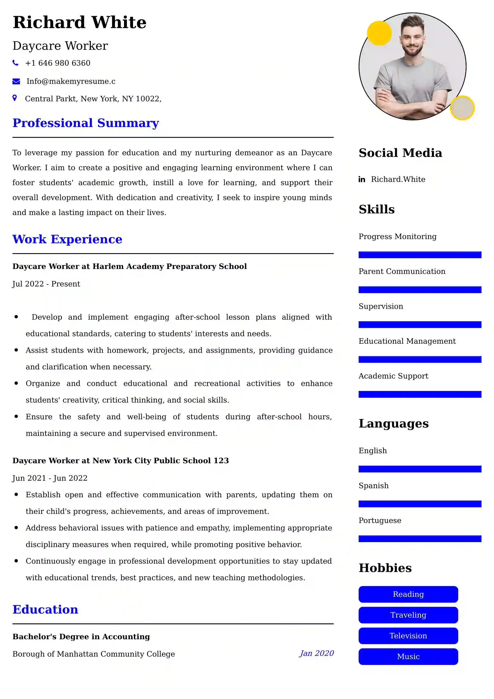 Daycare Worker Resume Examples - UAE Format and Tips.