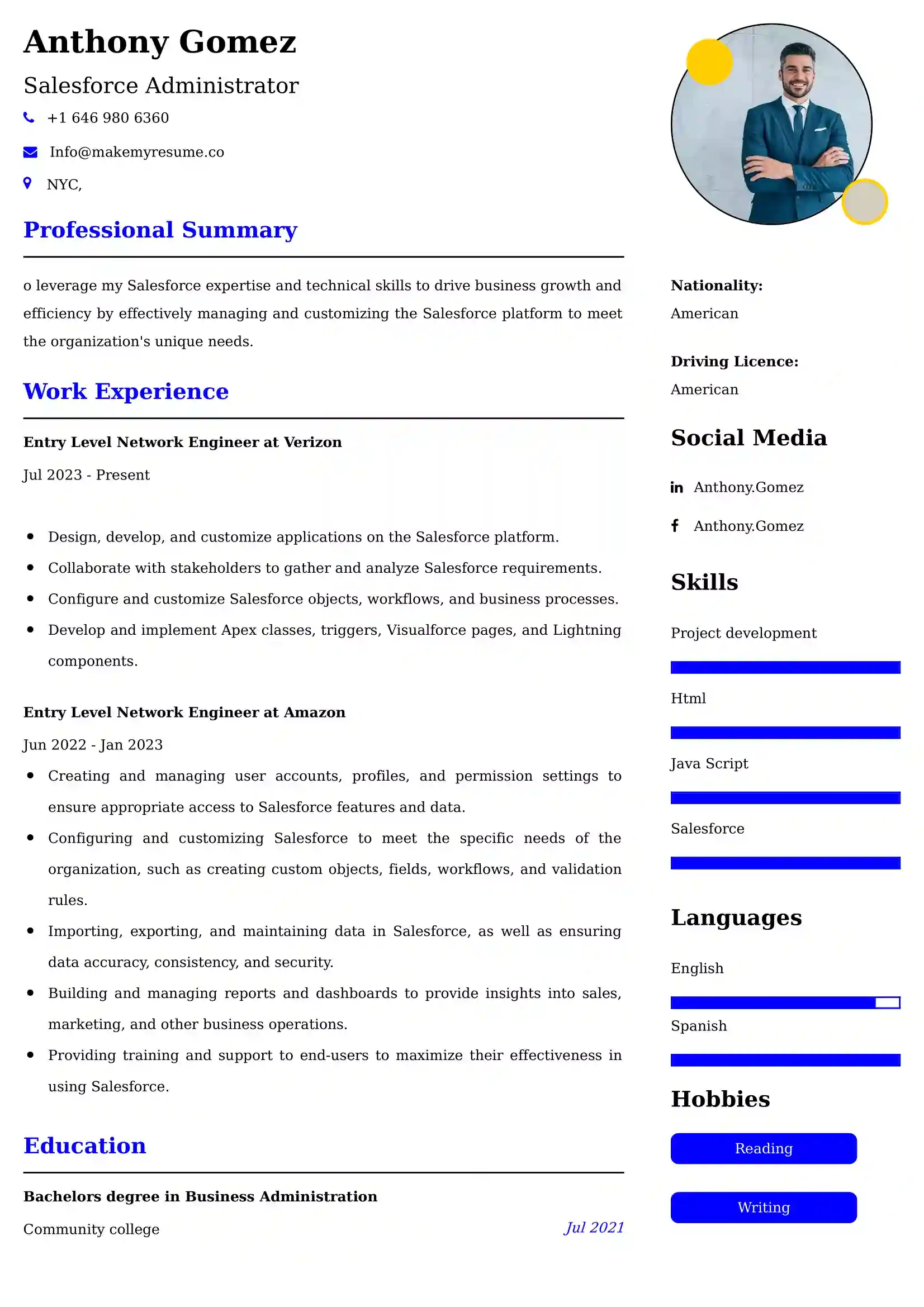 Salesforce Administrator Resume Examples - UAE Format and Tips.